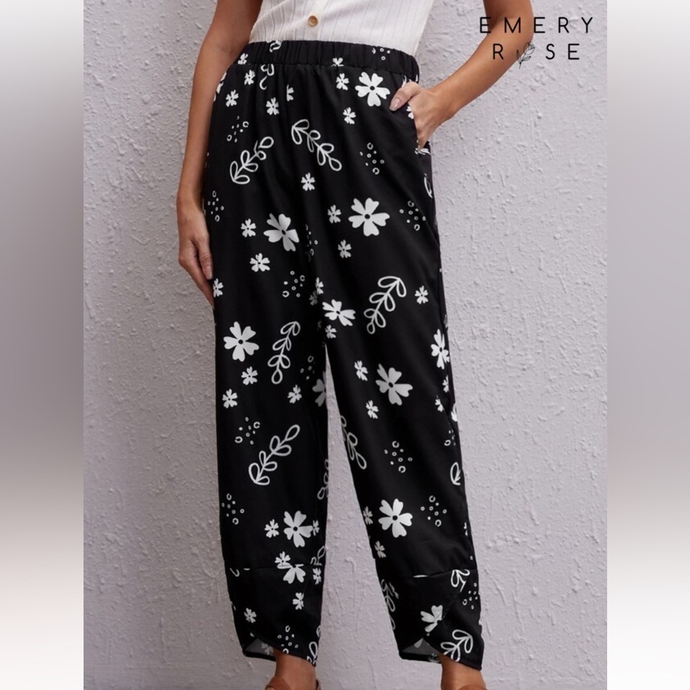 MISSLOOK EMERY ROSE Floral Print Carrot Pants 4XL